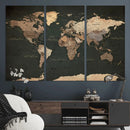 Vintage World Map Canvas Wall Art – Framed Travel Map for by MyGreatCanvas | Canvas Wall Art Prints | Photo Prints & Wall Decor