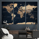 World Map Canvas Print – Detailed Map of the World Wall Art by MyGreatCanvas | Canvas Wall Art Prints | Photo Prints & Wall Decor