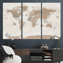 Framed Large World Map Canvas Print for Office Decor by MyGreatCanvas | Canvas Wall Art Prints | Photo Prints & Wall Decor
