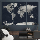 Colorful Watercolor World Map Canvas Print – Vibrant Framed