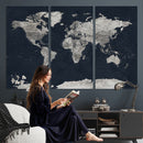 Colorful Watercolor World Map Canvas Print – Vibrant Framed