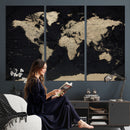 World Map Wall Art Print – Detailed Map of the World Wall