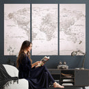 World Map Canvas Print – Detailed Map of the World Wall Art