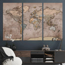 Grunge World Map Canvas Wall Art - Vintage Aged World Map by MyGreatCanvas | Canvas Wall Art Prints | Photo Prints & Wall Decor