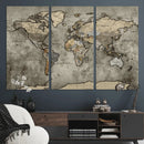 World Map Canvas Print – Detailed Map of the World Wall Art