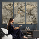 World Map Canvas Print – Detailed Map of the World Wall Art