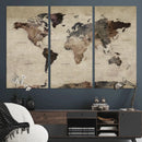 World Map Canvas Print – Detailed Map of the World Adventure