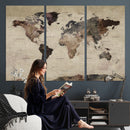 World Map Canvas Print – Detailed Map of the World Adventure