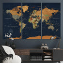 Modern World Map Canvas Print – Framed Detailed Map of the by MyGreatCanvas | Canvas Wall Art Prints | Photo Prints & Wall Decor