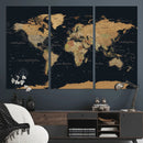 Framed Large World Map Wall Art Canvas Print – Stunning by MyGreatCanvas | Canvas Wall Art Prints | Photo Prints & Wall Decor