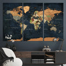Vintage World Map Canvas Wall Art – Detailed Map with by MyGreatCanvas | Canvas Wall Art Prints | Photo Prints & Wall Decor