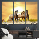 Wild Horses Wall Art Canvas Print – Framed Galloping Herd