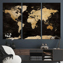 Extra Large World Map Canvas Print – Detailed Map Classic