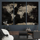 Detailed World Map Wall Art Print - Large Framed World Map