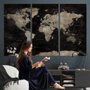 Detailed World Map Wall Art Print - Large Framed World Map