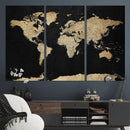 Beige World Map Canvas Wall Art Print, Minimal Black and by MyGreatCanvas | Canvas Wall Art Prints | Photo Prints & Wall Decor