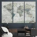 Neutral Vintage World Map Canvas Wall Art Print, Classic Map by MyGreatCanvas | Canvas Wall Art Prints | Photo Prints & Wall Decor