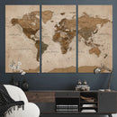 World Map Canvas Wall Art Print, Detailed Global Map Artwork by MyGreatCanvas | Canvas Wall Art Prints | Photo Prints & Wall Decor