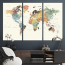 Framed World Map Wall Art Canvas Print for Living Room and by MyGreatCanvas | Canvas Wall Art Prints | Photo Prints & Wall Decor