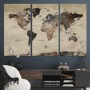 Neutral Watercolor World Map Canvas Wall Art – Framed Earth by MyGreatCanvas | Canvas Wall Art Prints | Photo Prints & Wall Decor
