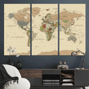 Extra Large World Map Canvas Print – Detailed Map of the by MyGreatCanvas | Canvas Wall Art Prints | Photo Prints & Wall Decor