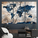 Rustic World Map Canvas Print – Framed Wall Art for Couples, by MyGreatCanvas | Canvas Wall Art Prints | Photo Prints & Wall Decor
