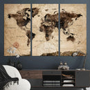 World Map Wall Art Canvas Print by MyGreatCanvas | Canvas Wall Art Prints | Photo Prints & Wall Decor