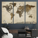 Vintage World Map Canvas Wall Art – Framed Travel Map for by MyGreatCanvas | Canvas Wall Art Prints | Photo Prints & Wall Decor