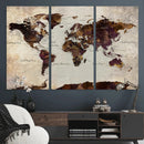 World Map Canvas Triptych – Colorful Global Wall Art for by MyGreatCanvas | Canvas Wall Art Prints | Photo Prints & Wall Decor