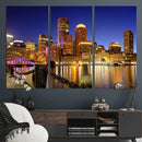 Boston Wall Art Canvas Print, Boston City Downtown Night by MyGreatCanvas | Canvas Wall Art Prints | Photo Prints & Wall Decor