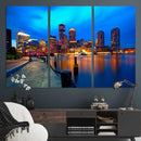Boston Wall Art Canvas Print, Boston City Downtown Night by MyGreatCanvas | Canvas Wall Art Prints | Photo Prints & Wall Decor