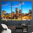 Boston Wall Art Canvas Print, Boston City Downtown Night by MyGreatCanvas | Canvas Wall Art Prints | Photo Prints & Wall Decor