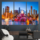 Chicago Wall Art Canvas Print, Chicago City Downtown Night by MyGreatCanvas | Canvas Wall Art Prints | Photo Prints & Wall Decor