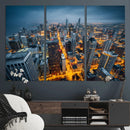 Chicago Wall Art Canvas Print - Chicago City Downtown Night by MyGreatCanvas | Canvas Wall Art Prints | Photo Prints & Wall Decor