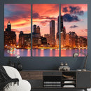 Chicago Wall Art Canvas Print - Chicago City Downtown Night by MyGreatCanvas | Canvas Wall Art Prints | Photo Prints & Wall Decor