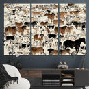 Farmhouse Animals Horse Longhorn Cow Wall Art Canvas Print - by MyGreatCanvas | Canvas Wall Art Prints | Photo Prints & Wall Decor