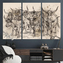 Abstract Cow Longhorn Wall Art Canvas Print for Cabin Decor by MyGreatCanvas | Canvas Wall Art Prints | Photo Prints & Wall Decor