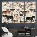 Wild Horses Wall Art Canvas Print - Abstract Farm Longhorn by MyGreatCanvas | Canvas Wall Art Prints | Photo Prints & Wall Decor