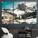 Snowy Mountain Wall Art Canvas Print, Alpine Pine Forest by MyGreatCanvas | Canvas Wall Art Prints | Photo Prints & Wall Decor