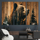 Rustic Bear Wall Art Canvas Print – Woodland Wildlife by MyGreatCanvas | Canvas Wall Art Prints | Photo Prints & Wall Decor