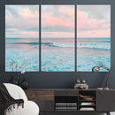 Ocean Wave Wall Art Canvas Print, Pastel Surf Seascape