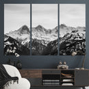 Black and White Mountain Wall Art Canvas Print, Snowy Alpine by MyGreatCanvas | Canvas Wall Art Prints | Photo Prints & Wall Decor