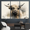 Abstract Highland Cow Wall Art Canvas Print, Rustic Farm by MyGreatCanvas | Canvas Wall Art Prints | Photo Prints & Wall Decor