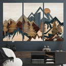 Wood Style Mountain Wall Art Canvas Print, Layered Wood by MyGreatCanvas | Canvas Wall Art Prints | Photo Prints & Wall Decor