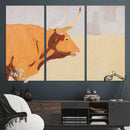 Minimal Longhorn Bull Wall Art Canvas Print, Neutral Western by MyGreatCanvas | Canvas Wall Art Prints | Photo Prints & Wall Decor
