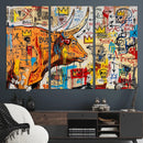 Basquiat Style Bull Graffiti Wall Art Canvas Print, Street by MyGreatCanvas | Canvas Wall Art Prints | Photo Prints & Wall Decor