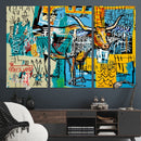 Basquiat Style Bird Bull Graffiti Wall Art Canvas Print, by MyGreatCanvas | Canvas Wall Art Prints | Photo Prints & Wall Decor