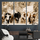 Western Longhorn Herd Wall Art Canvas Print, Sepia Texas by MyGreatCanvas | Canvas Wall Art Prints | Photo Prints & Wall Decor