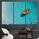 Minimalist Boat Wall Art Canvas Print, Aerial Sea Landscape by MyGreatCanvas | Canvas Wall Art Prints | Photo Prints & Wall Decor