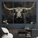 Rustic Longhorn Bull Wall Art Canvas Print – Vintage Western by MyGreatCanvas | Canvas Wall Art Prints | Photo Prints & Wall Decor